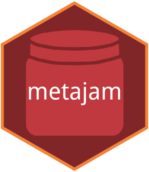 hex logo for the metajam R package