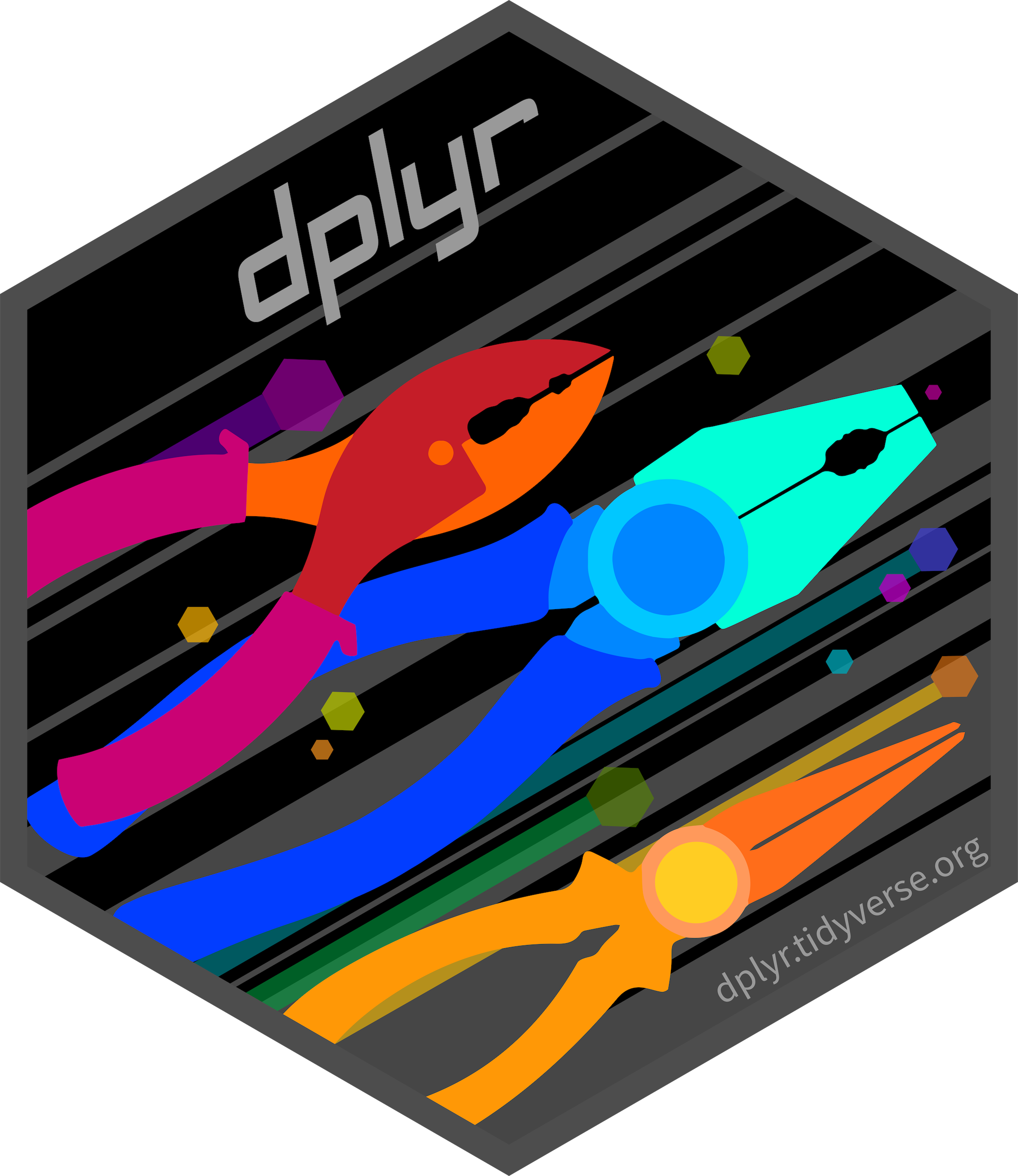 dplyr R package hex logo