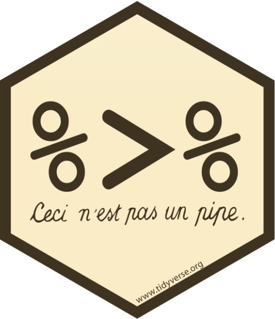 magrittr R package hex logo