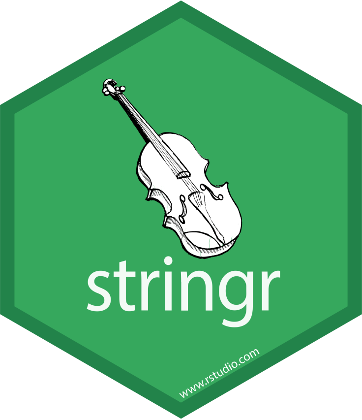 hex logo for the stringr R package